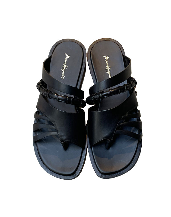 Plait Detailed Leather Sandals / 363165231001 – satoseni online