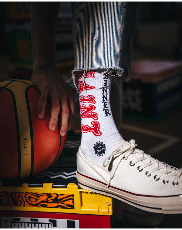 SAINT Mxxxxxx / SM-MK8-0000-106/SOCKS/SAINT/WHITE+RED – satoseni