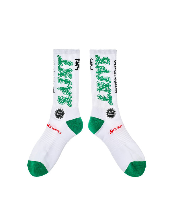 SAINT Mxxxxxx / SM-MK8-0000-108/SOCKS/SAINT/WHITE+GREEN – satoseni