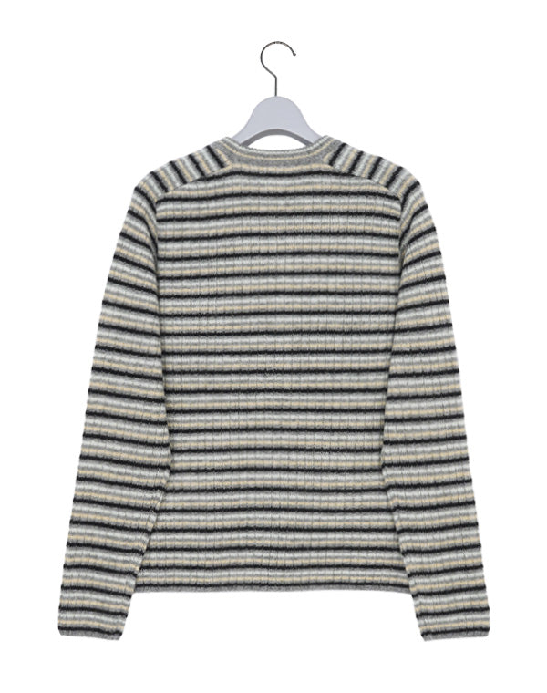 SHETLAND WOOL CASHMERE RIB KNIT P/O / 301192252002 – satoseni