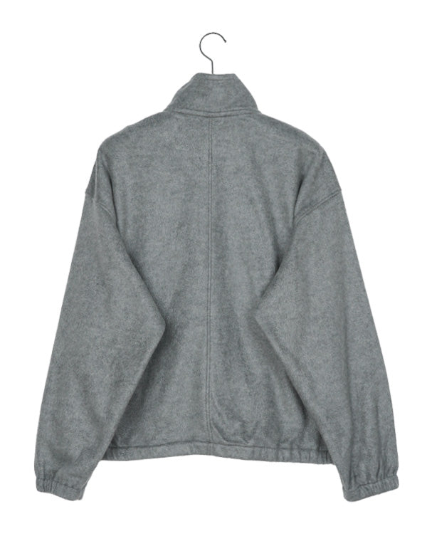 AURALEE / MEN PURE SILK COMFORT FLEECE HALF ZIP P/O / A25AP02SF