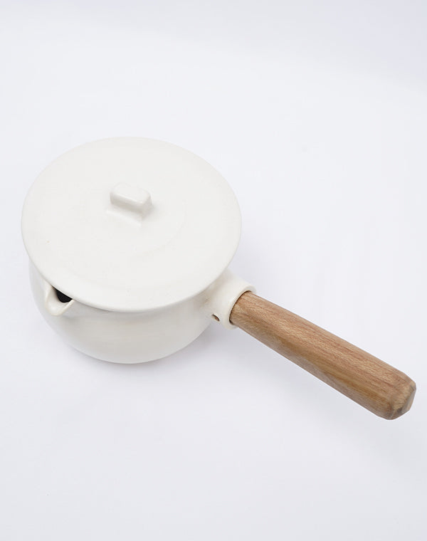 馬場勝文 / 耐熱ミルクパン蓋付き（白） – satoseni online store