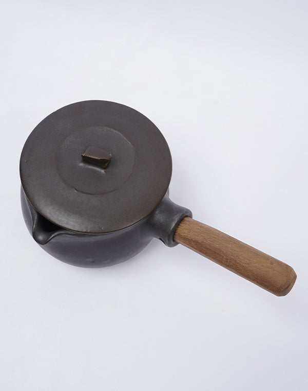 馬場勝文 / 耐熱ミルクパン蓋付き（黒） – satoseni online store