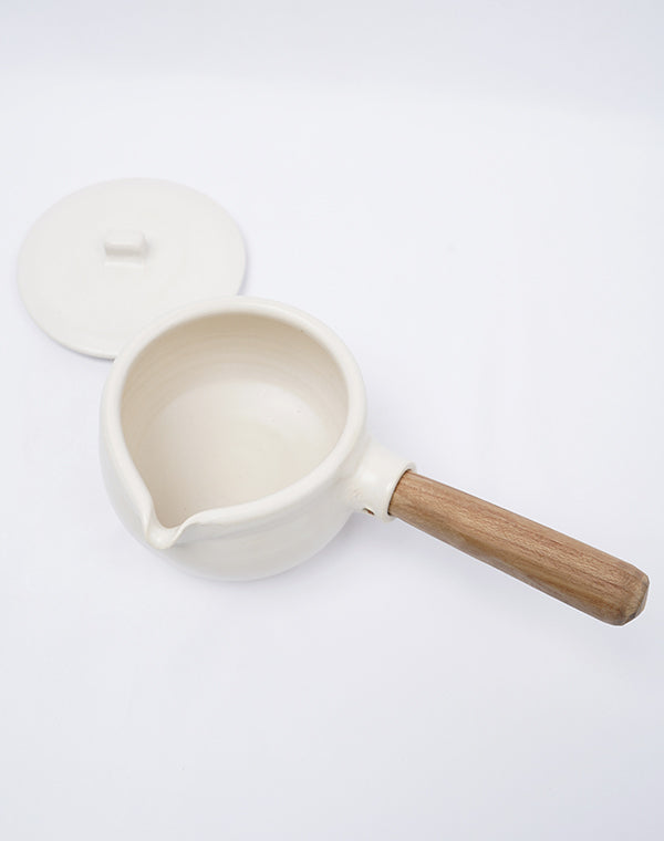 馬場勝文 / 耐熱ミルクパン蓋付き（白） – satoseni online store