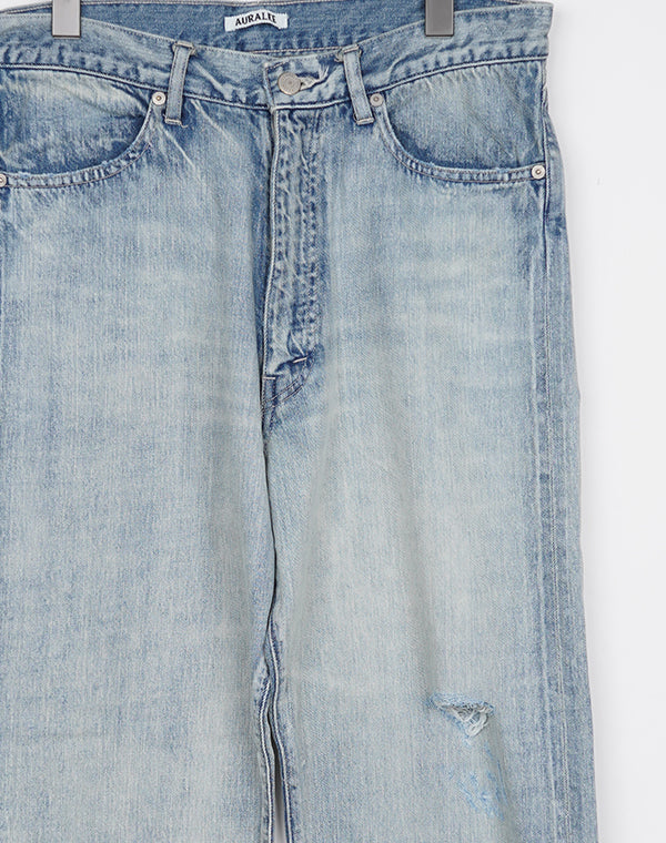 AURALEE / Men FADED SELVEDGE LIGHT DENIM PANTS / A26SB01DE