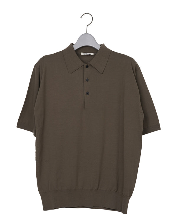 AURALEE オーラリー｜GIZA HIGH GAUGE KNIT POLO A26SP03KA｜GEA