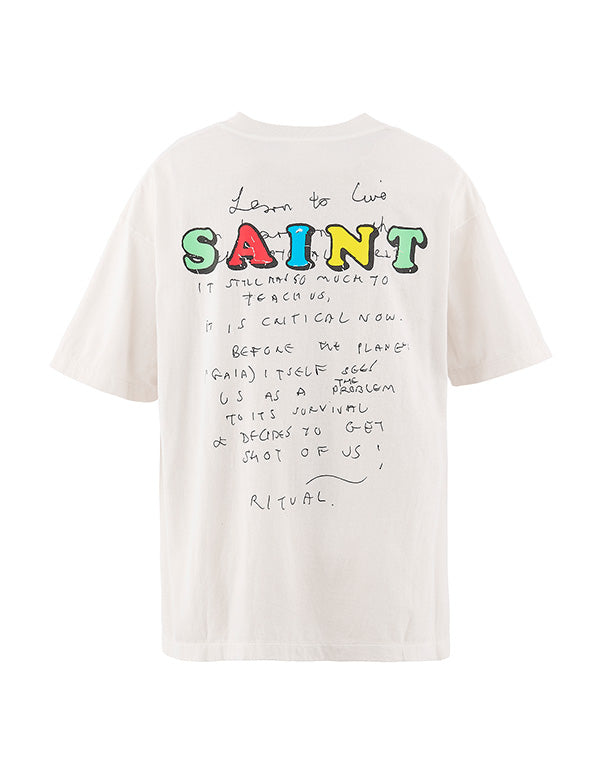 SAINT Mxxxxxx セントマイケル JR_SS T-SHIRT Lサイズ SAINT Mxxxxxx セントマイケル｜JR_SS T-SHIRT/E/WHITE SM-MK8-0000