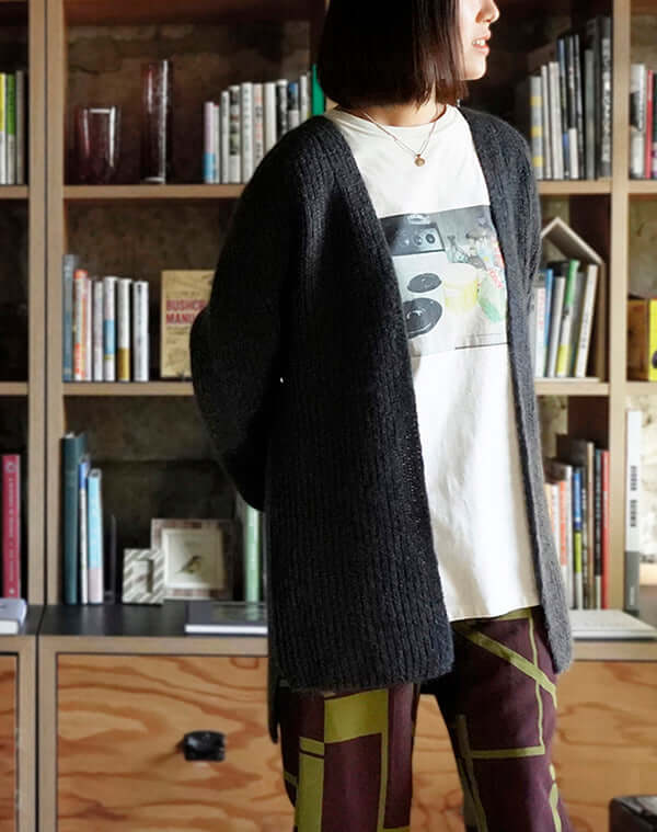 FUGAFUGA 佐藤繊維　新品未使用　ウール　長袖カーディガン　日本製 未使用品 FUGAFUGA 佐藤繊維 フーデッドロングカーディガン ウール