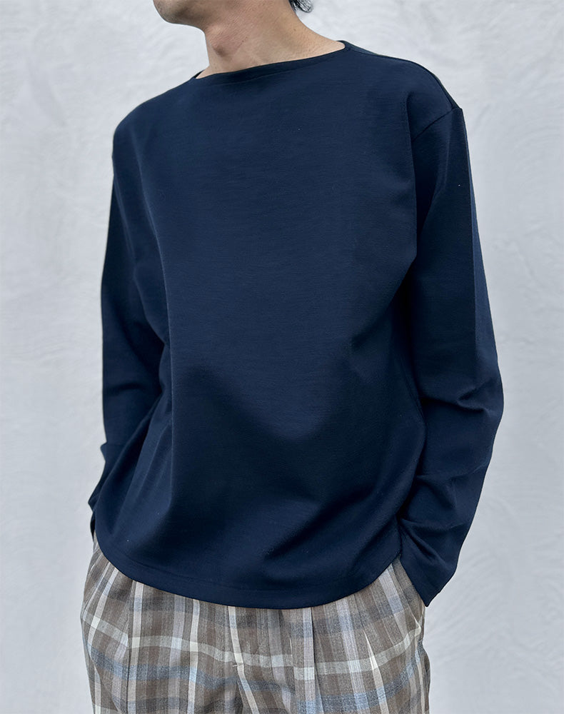 AURALEE オーラリー｜ WOOL STRETCH DOUBLE JERSEY BOAT NECK P/O｜GEA