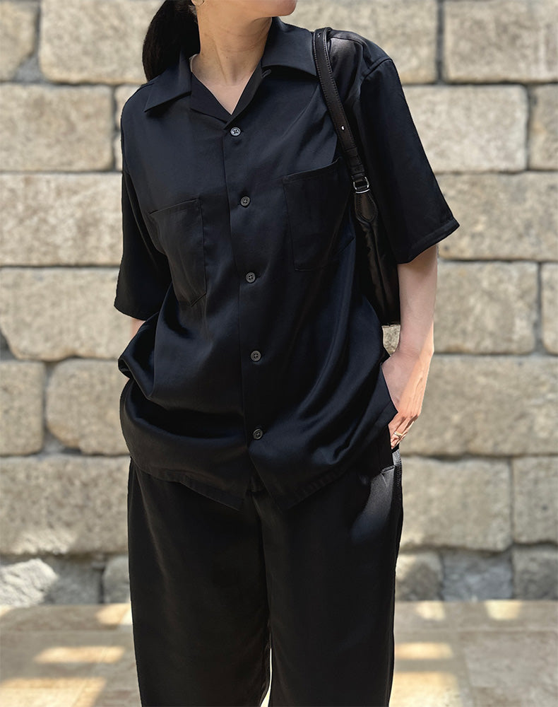 Oblada / OPEN COLLAR SHIRT / M2610SH05 – satoseni online store