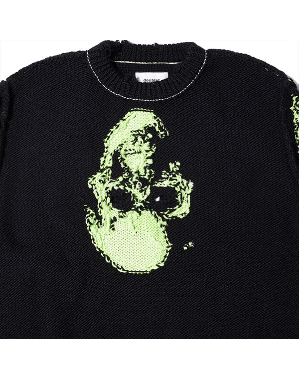 doublet ダブレット｜GLOW-IN-THE-DARK SKULL KNIT PULLOVER｜GEA