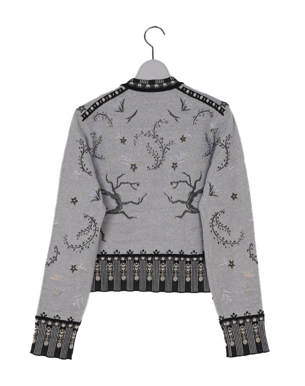 Mame Kurogouchi マメ クロゴウチ｜ Layered Jacquard Knit Cardigan