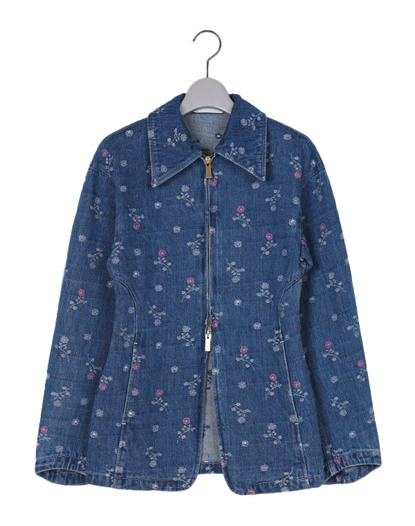 Mame Kurogouchi マメ クロゴウチ｜ Floral Jacquard Denim Jacket