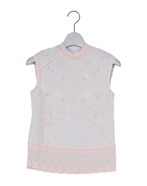 Mame Kurogouchi マメ クロゴウチ｜ Layered Jacquard Sleeveless Knit