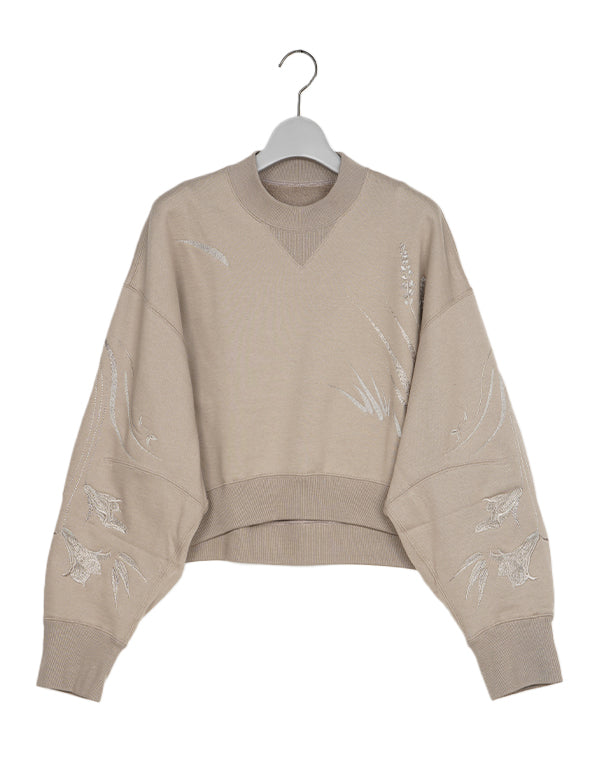 Mame Kurogouchi / Floral Motif Embroidered Sweatshirts