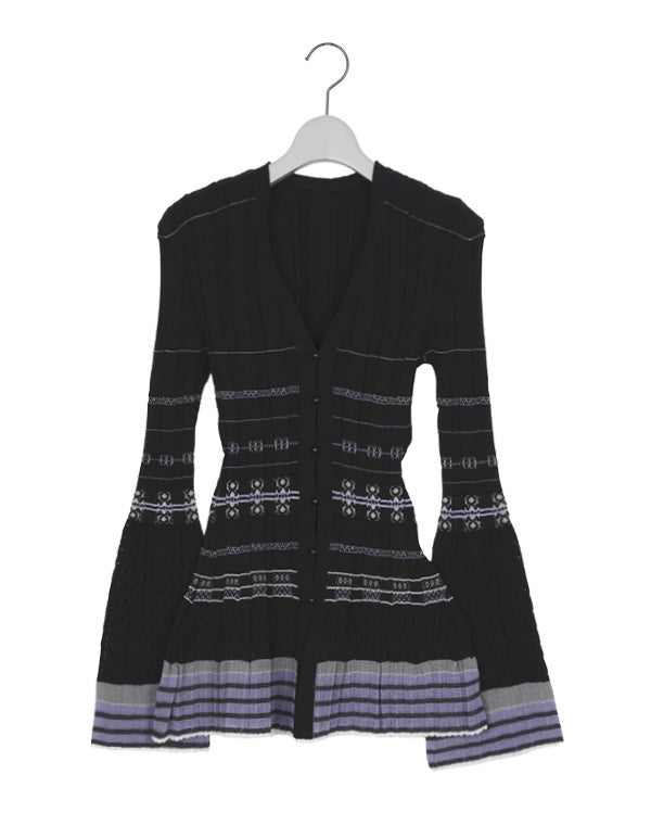 Mame Kurogouchi マメ クロゴウチ｜Lamp Shaped Knit Cardigan MM26SS
