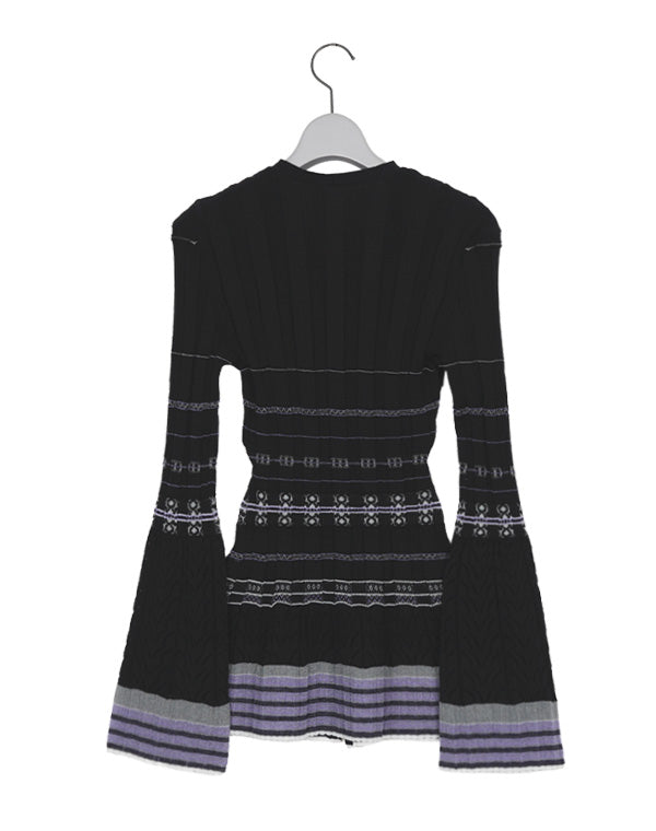 Mame Kurogouchi マメ クロゴウチ｜Lamp Shaped Knit Cardigan MM26SS