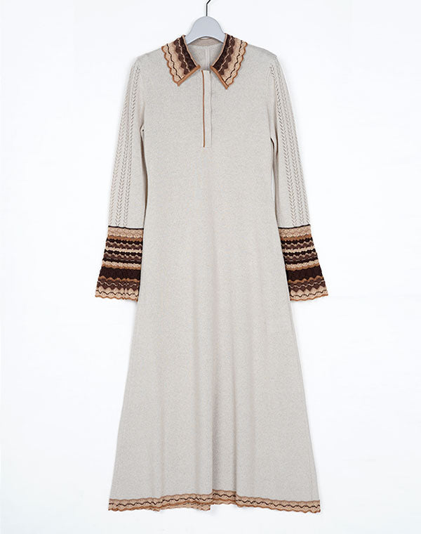 SALE】Multi Pattern Knitted Dress – satoseni online store /サトウ