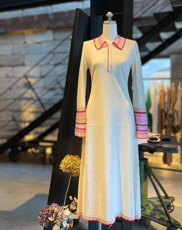 【SALE】Multi Pattern Knitted Dress