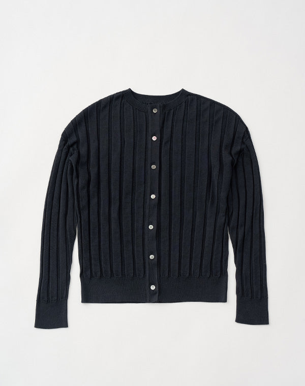 
                  
                    Load image into Gallery viewer, mayuhada silk rib cardigan / BDH24105LH
                  
                