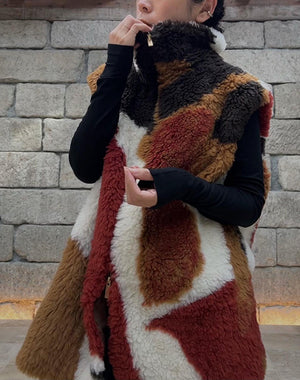 
                  
                    Load image into Gallery viewer, 【SALE】Sliver Knitted Fluffy Wool Vest / 309165232001
                  
                