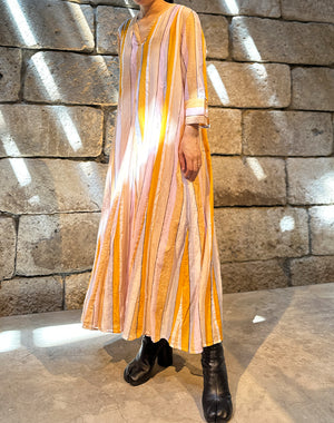 ワンピース Cotton Voile Stripe Panel Dress Cotton Voile Stripe Panel Dress | Pasand by ne Quittez pas