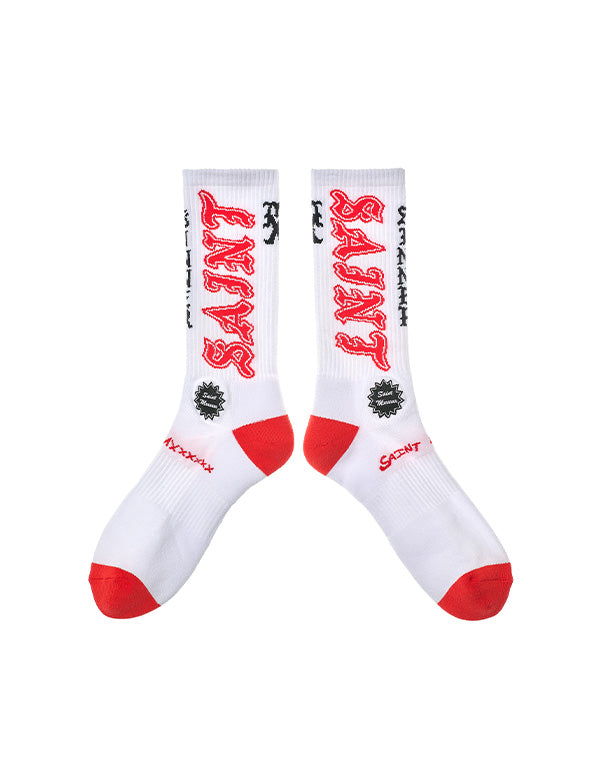 SAINT Mxxxxxx / SM-MK8-0000-106/SOCKS/SAINT/WHITE+RED – satoseni