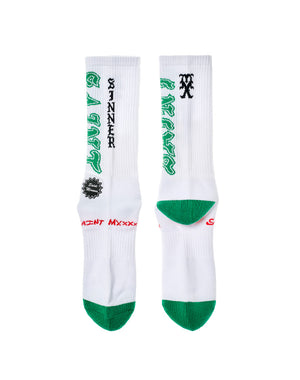 SAINT Mxxxxxx / SM-MK8-0000-108/SOCKS/SAINT/WHITE+GREEN – satoseni