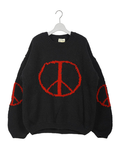 Crew Neck Knit-Big Peace / 301298232003 – satoseni online store