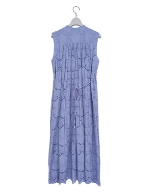 neQuittez pas ヌキテパ｜Cotton Voile Dot Hemla No Sleeve Dress