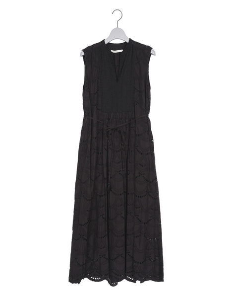 neQuittez pas ヌキテパ｜Cotton Voile Dot Hemla No Sleeve Dress