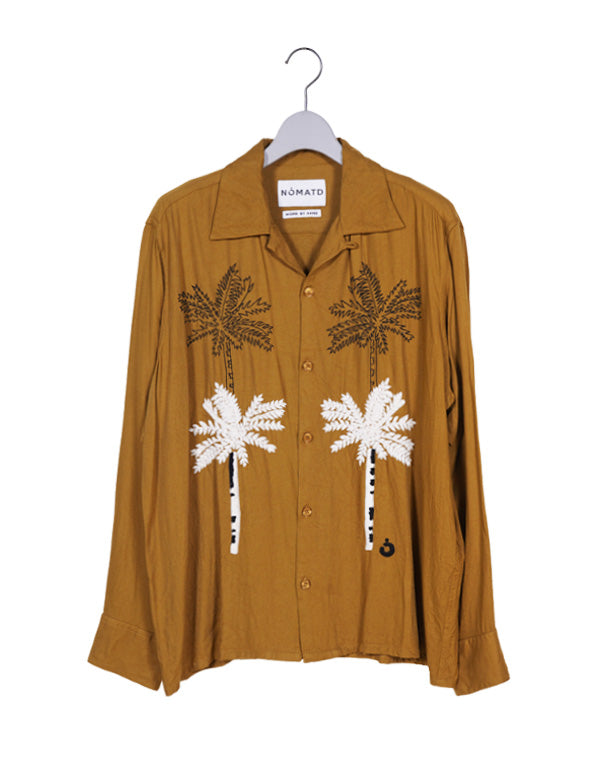 PALM TREE HAND EMBROIDERY LS SHIRT / 311846241002