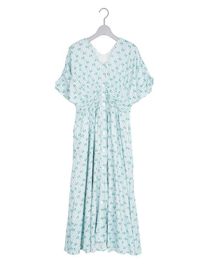 neQuittez pas / Cotton Jacquard Stripe Small Flower Print Waist