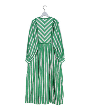 
                  
                    Load image into Gallery viewer, Cotton Voile Stripe Gather Dress / 303237241002
                  
                