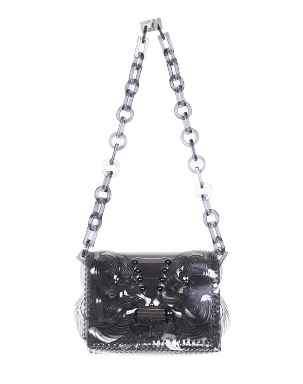 Transparent Sculptural Mini Chain Bag / 335165232001