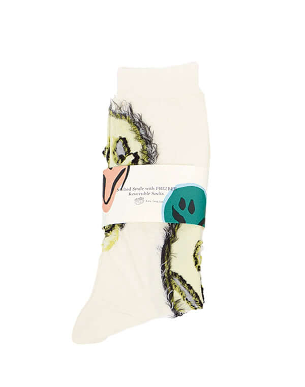 Melted Smile With Frizbee Reversible Socks / 336343251001