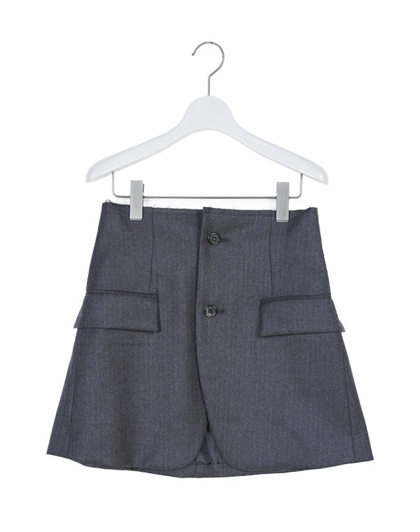 Wool Gabardine Transform Skirt / 320342232001