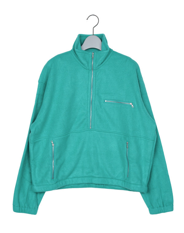 AURALEE / WOMEN PURE SILK COMFORT FLEECE HALF ZIP P/O / A25AP04SF