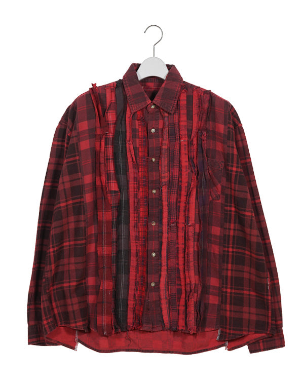 Flannel Shirt -> Ribbon Wide Shirt / Over Dye / 311332232003