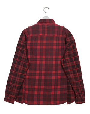 
                  
                    Load image into Gallery viewer, Flannel Shirt -&amp;gt; Ribbon Wide Shirt / Over Dye / 311332232003
                  
                