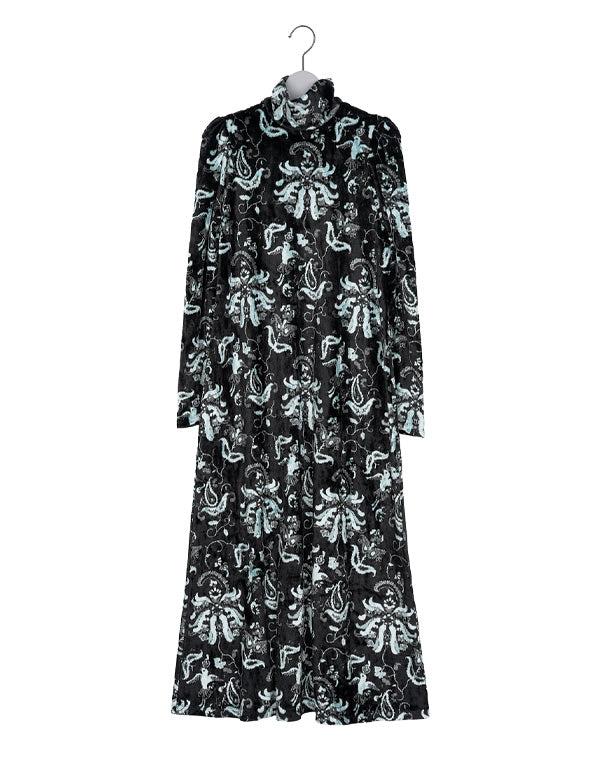 Mame Kurogouchi / Velour Jersey High Neck Dress / 303165252004