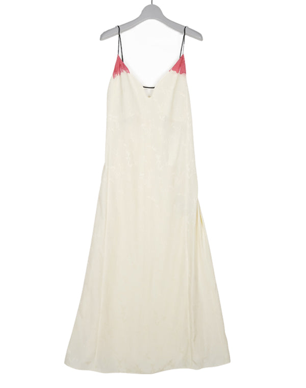 【SALE】Crane Pattern Jacquard Hand-Dyed Slip Dress / 303165231001