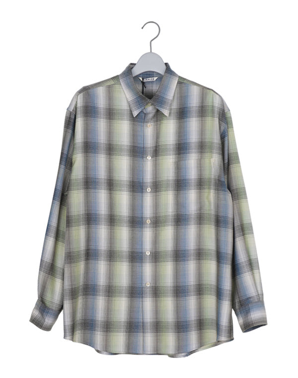 AURALEE オーラリーSUPERLIGHTWOOLCHECKONEPIECE AURALEE / SUPER LIGHT WOOL CHECK SHIRT / A25AS01LC