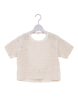 
                  
                    Load image into Gallery viewer, HAND CROCHET KNIT TEE / 301178241003
                  
                