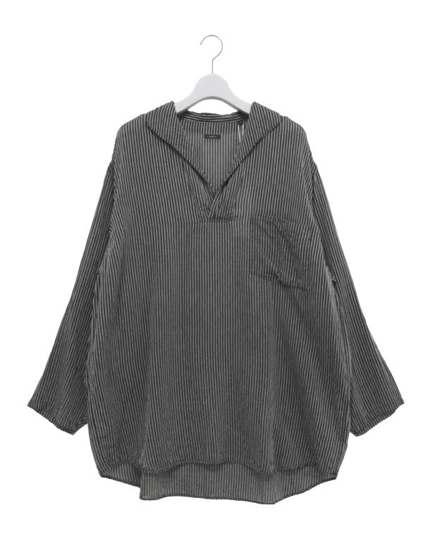 COMOLI スキッパーシャツ COMOLI (コモリ) ストライプ スキッパーシャツ