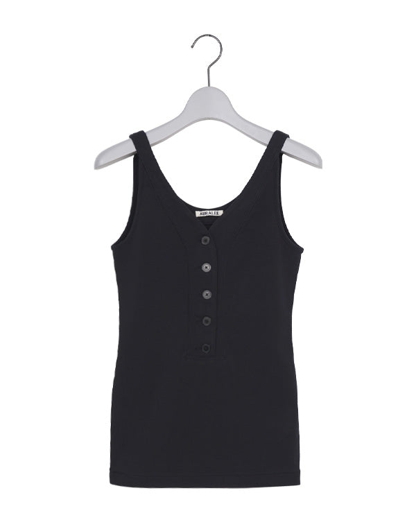 Auralee オーガニックソフトリブタンクトップ　黒　サイズ1 ORGANIC SOFT RIB TANK TOP(BLACK) - H-L