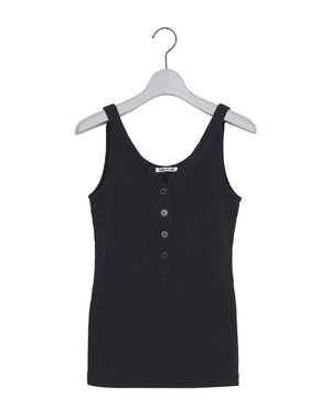 Auralee オーガニックソフトリブタンクトップ　黒　サイズ1 ORGANIC SOFT RIB TANK TOP(BLACK) - H-L
