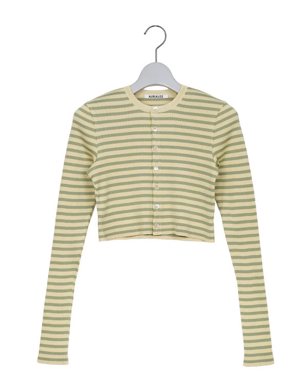 AURALEE オーラリー｜COTTON HIGH GAUGE RIB KNIT CROPPED CREW NECK