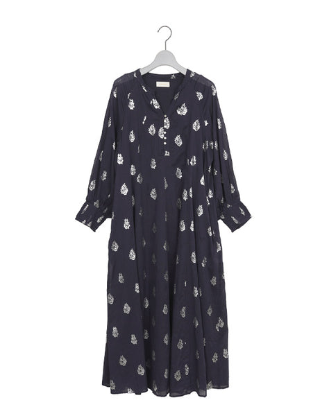 ne Quittez pas / Cotton Voile Foil Flower Print Sleeve Dress