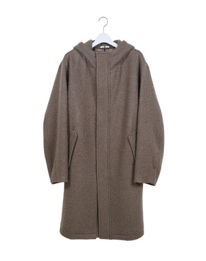 
                  
                    Load image into Gallery viewer, BRUSHED ALPACA WOOL MELTON HOODED COAT / 314192232001
                  
                